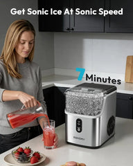 Countertop Pebble Ice Maker | 33–35 lbs/Day Soft Nugget Ice with Self-Cleaning