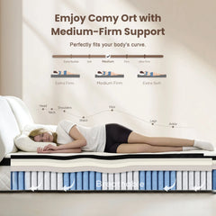 Hybrid Memory Foam Mattress in a Box (10–12”) | Pocket Coils, Back Support & Pressure Relief