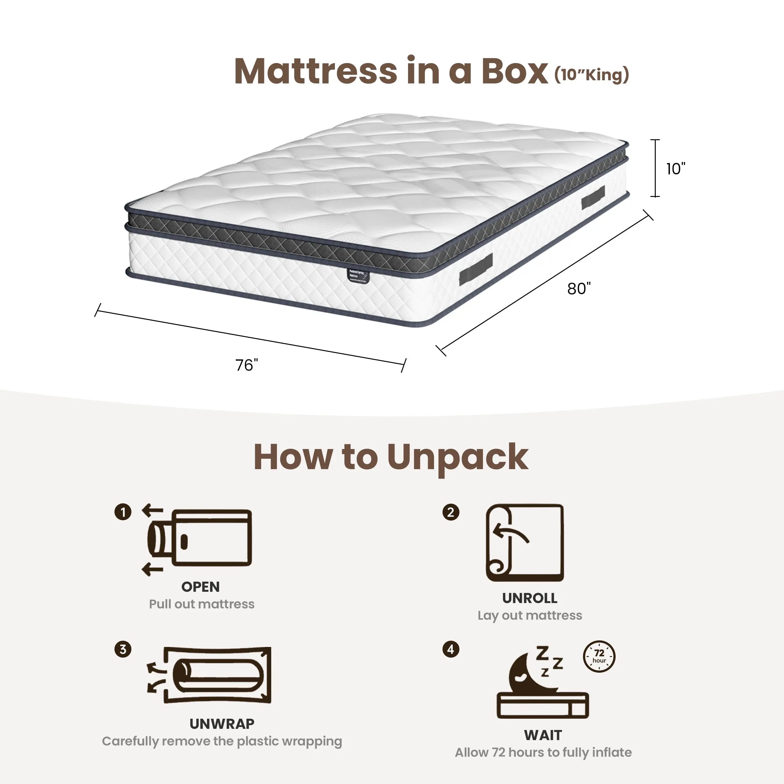 Hybrid Memory Foam Mattress in a Box (10–12”) | Pocket Coils, Back Support & Pressure Relief