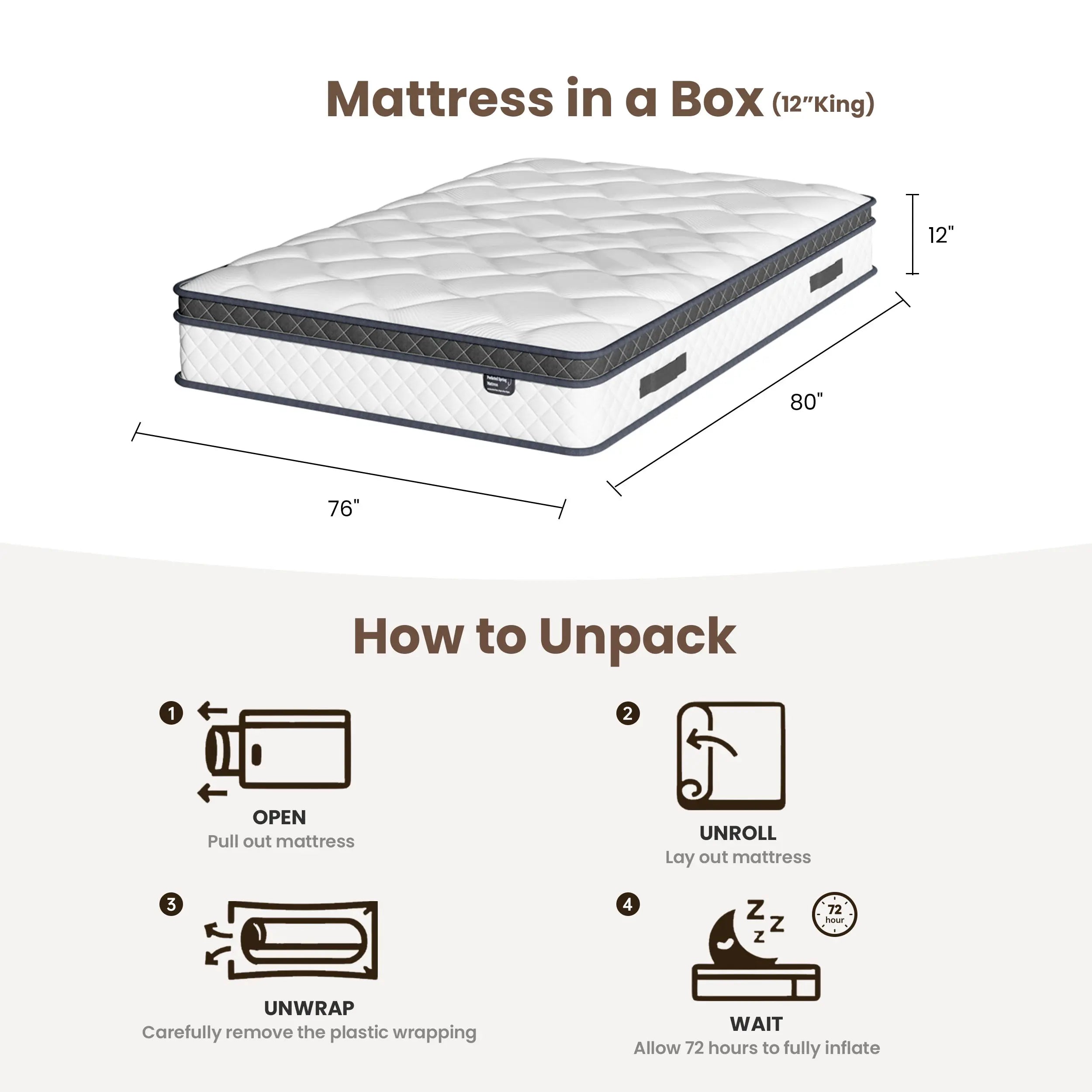 Hybrid Memory Foam Mattress in a Box (10–12”) | Pocket Coils, Back Support & Pressure Relief