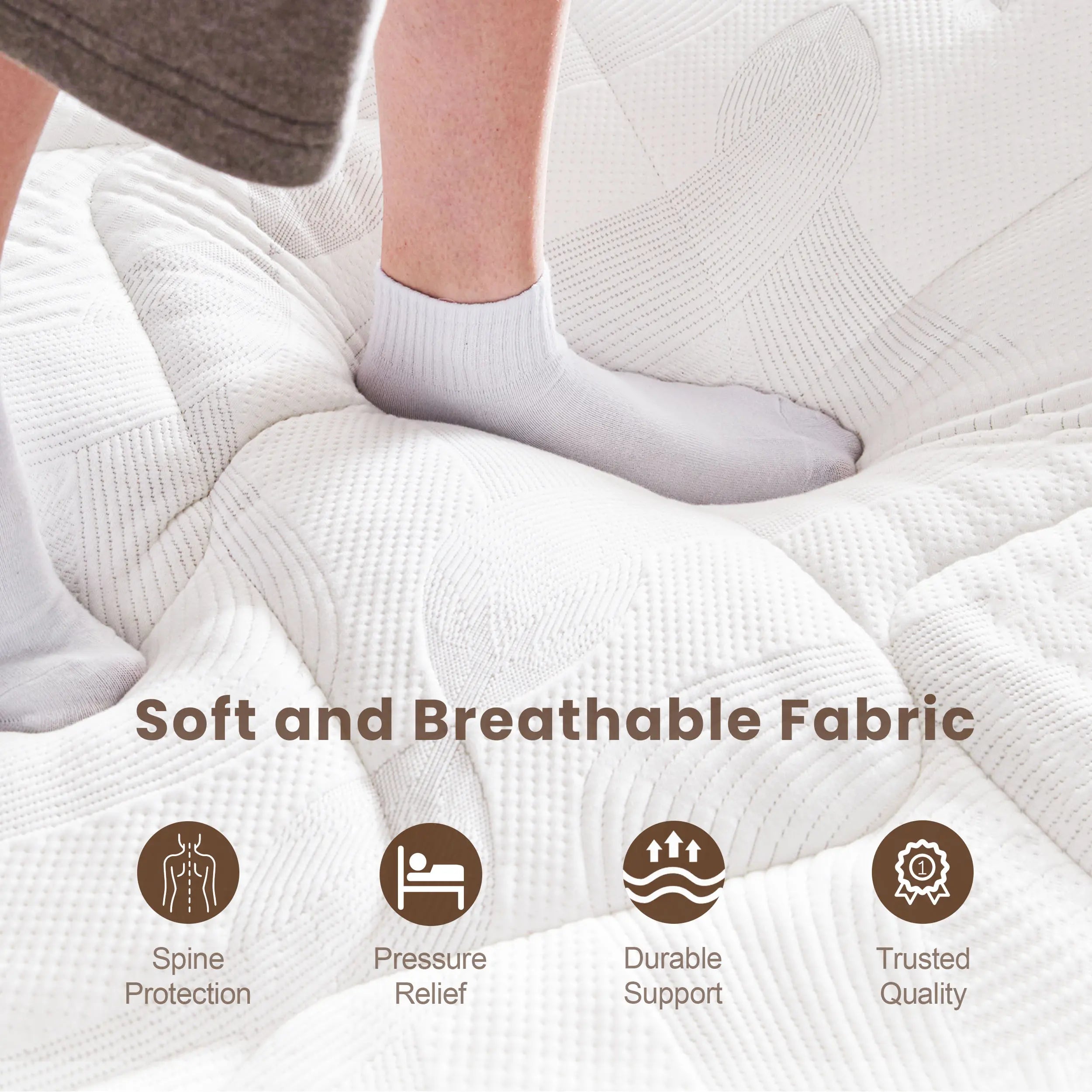 Hybrid Memory Foam Mattress in a Box (10–12”) | Pocket Coils, Back Support & Pressure Relief