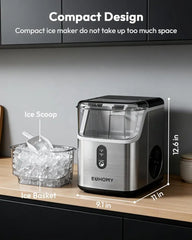 Countertop Pebble Ice Maker | 33–35 lbs/Day Soft Nugget Ice with Self-Cleaning