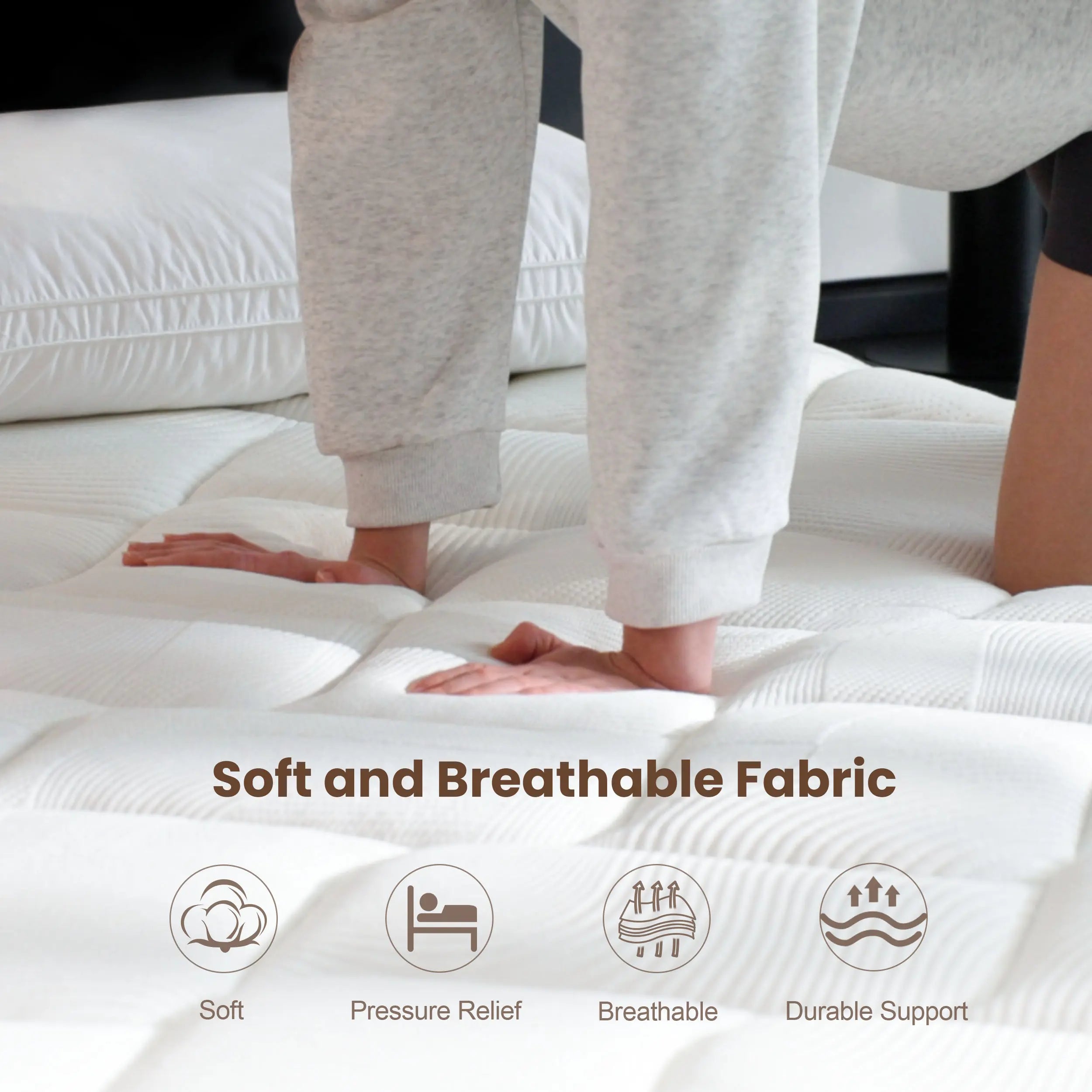 Hybrid Memory Foam Mattress in a Box (10–12”) | Pocket Coils, Back Support & Pressure Relief