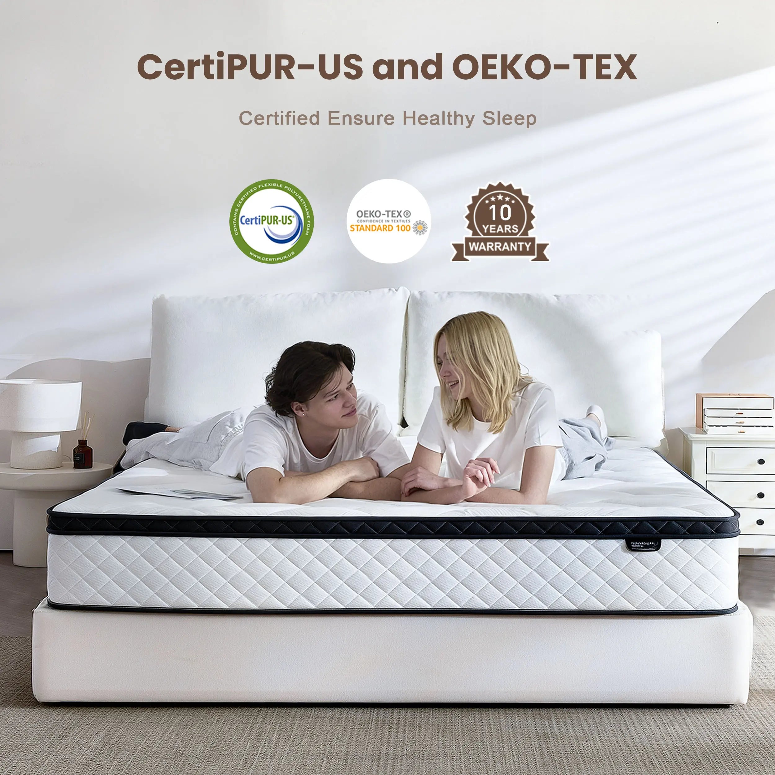 Hybrid Memory Foam Mattress in a Box (10–12”) | Pocket Coils, Back Support & Pressure Relief