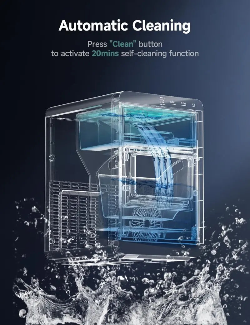Countertop Nugget Ice Maker | 35–44 lbs/24H Pebble Ice Machine with Self-Cleaning