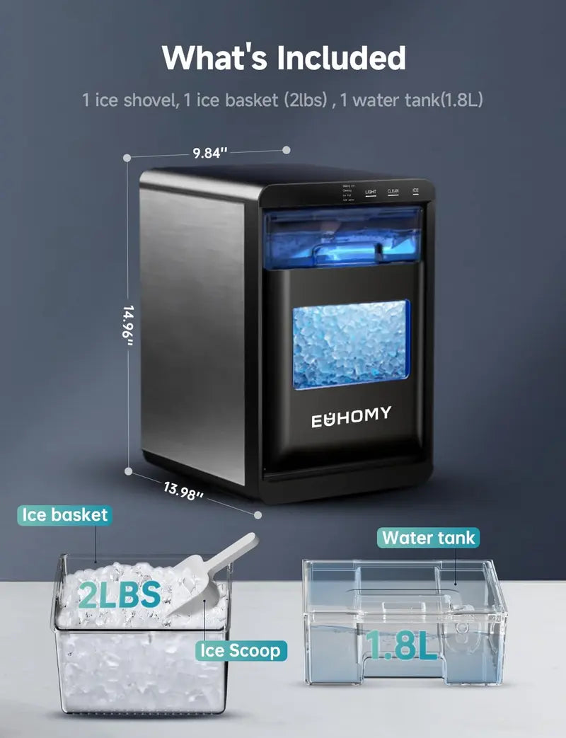 Countertop Nugget Ice Maker | 35–44 lbs/24H Pebble Ice Machine with Self-Cleaning