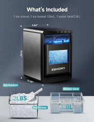 Countertop Nugget Ice Maker | 35–44 lbs/24H Pebble Ice Machine with Self-Cleaning