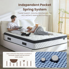 Hybrid Memory Foam Mattress in a Box (10–12”) | Pocket Coils, Back Support & Pressure Relief
