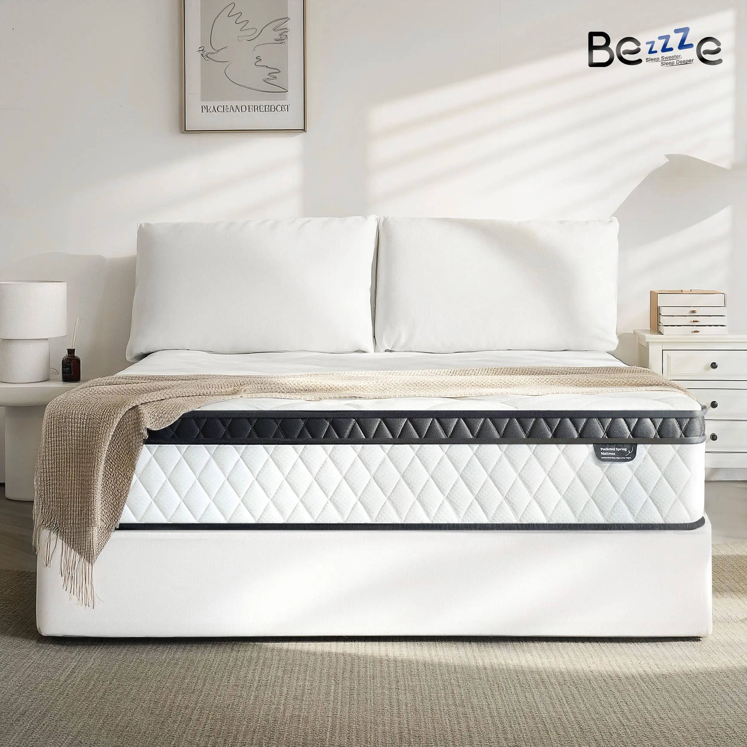 Hybrid Memory Foam Mattress in a Box (10–12”) | Pocket Coils, Back Support & Pressure Relief