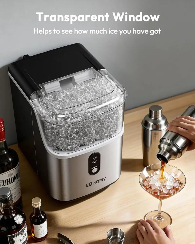 Countertop Pebble Ice Maker | 33–35 lbs/Day Soft Nugget Ice with Self-Cleaning