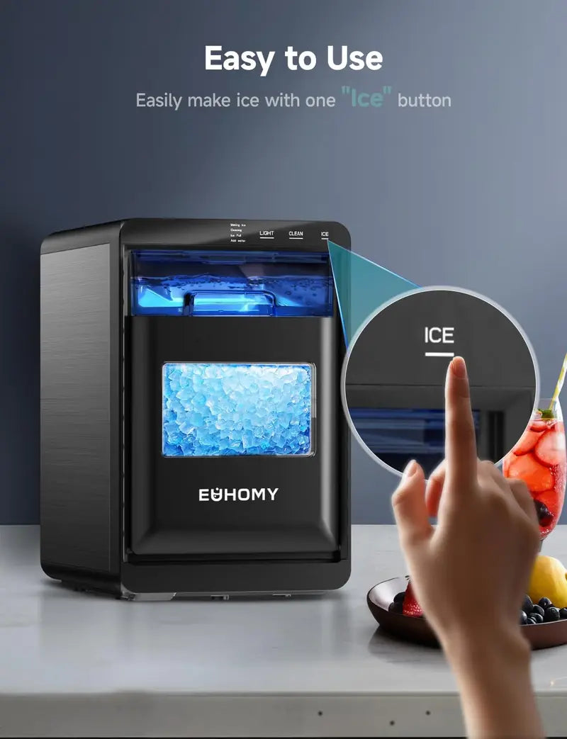 Countertop Nugget Ice Maker | 35–44 lbs/24H Pebble Ice Machine with Self-Cleaning